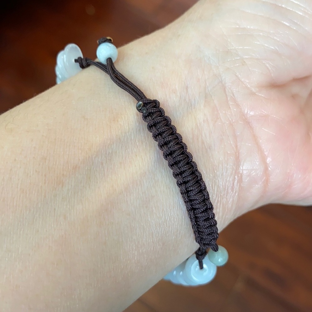 Jade Bangle Bracelet Adjustable Round Mini Donut - image 8